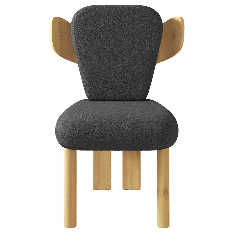 Chaises de salle à manger à dossier haut avec pieds en bois (lot de 2)