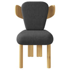 Chaises de salle à manger à dossier haut avec pieds en bois (lot de 2)