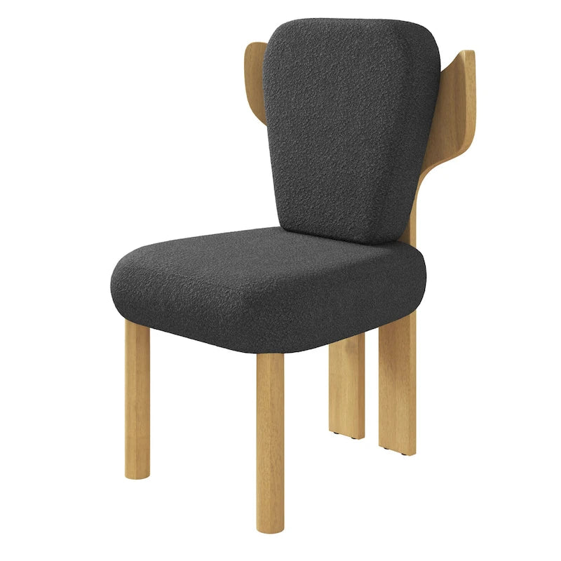 Chaises de salle à manger à dossier haut avec pieds en bois (lot de 2)