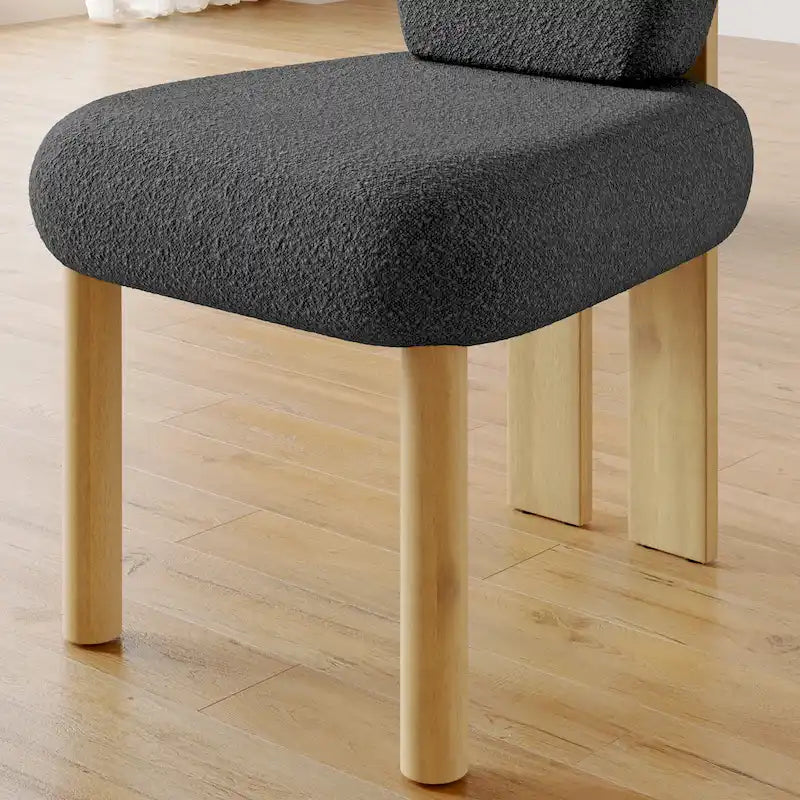 Chaises de salle à manger à dossier haut avec pieds en bois (lot de 2)