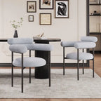 Chaises de salle à manger modernes en tissu avec accoudoirs et pieds en métal
