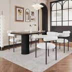 Chaises de salle à manger modernes en tissu avec accoudoirs et pieds en métal