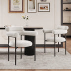 Chaises de salle à manger modernes en tissu avec accoudoirs et pieds en métal