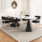 Chaises de salle à manger modernes en tissu avec accoudoirs et pieds en métal