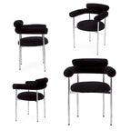 Chaises de salle à manger modernes en tissu avec accoudoirs et pieds en métal