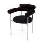 Chaises de salle à manger modernes en tissu avec accoudoirs et pieds en métal
