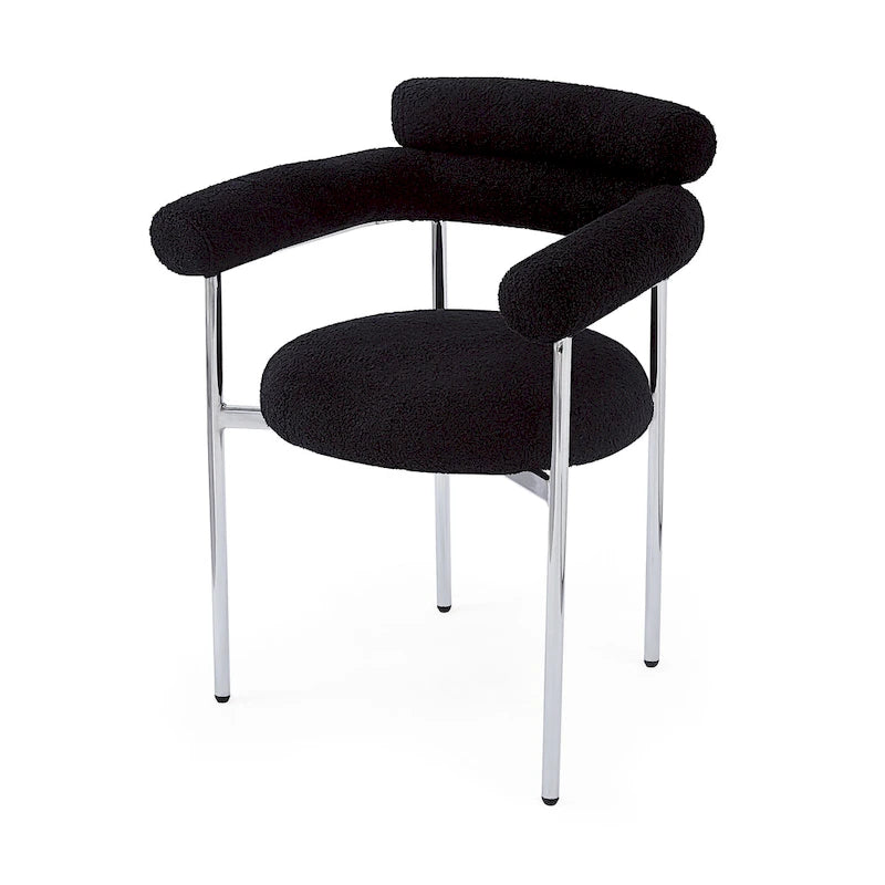 Chaises de salle à manger modernes en tissu avec accoudoirs et pieds en métal