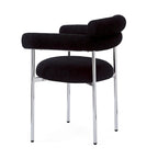 Chaises de salle à manger modernes en tissu avec accoudoirs et pieds en métal