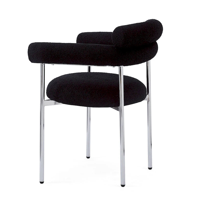 Chaises de salle à manger modernes en tissu avec accoudoirs et pieds en métal