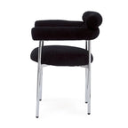 Chaises de salle à manger modernes en tissu avec accoudoirs et pieds en métal