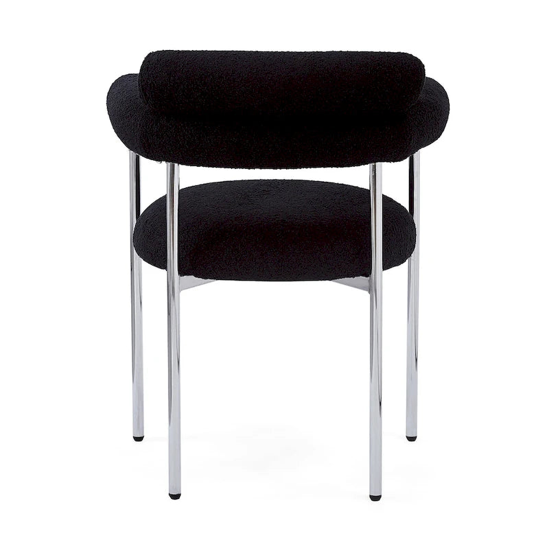 Chaises de salle à manger modernes en tissu avec accoudoirs et pieds en métal