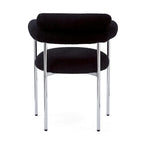 Chaises de salle à manger modernes en tissu avec accoudoirs et pieds en métal