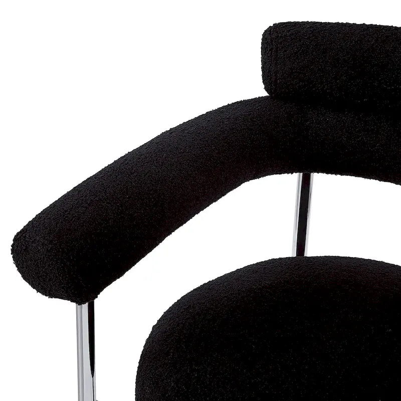 Chaises de salle à manger modernes en tissu avec accoudoirs et pieds en métal