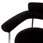 Chaises de salle à manger modernes en tissu avec accoudoirs et pieds en métal