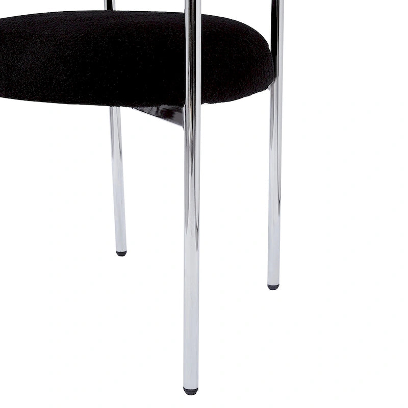 Chaises de salle à manger modernes en tissu avec accoudoirs et pieds en métal