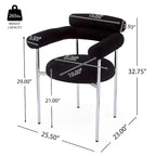 Chaises de salle à manger modernes en tissu avec accoudoirs et pieds en métal