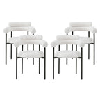 Chaises de salle à manger modernes en tissu avec accoudoirs et pieds en métal