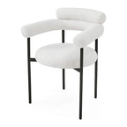 Chaises de salle à manger modernes en tissu avec accoudoirs et pieds en métal