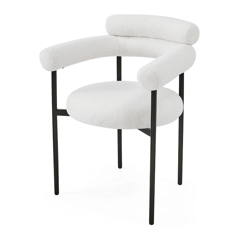 Chaises de salle à manger modernes en tissu avec accoudoirs et pieds en métal