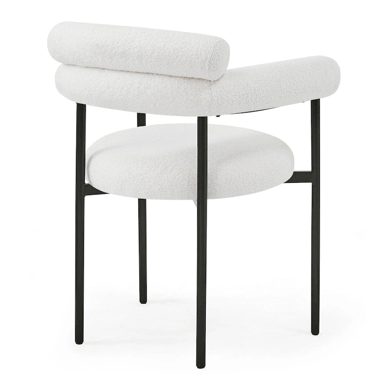 Chaises de salle à manger modernes en tissu avec accoudoirs et pieds en métal