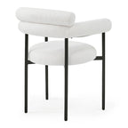 Chaises de salle à manger modernes en tissu avec accoudoirs et pieds en métal