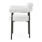 Chaises de salle à manger modernes en tissu avec accoudoirs et pieds en métal