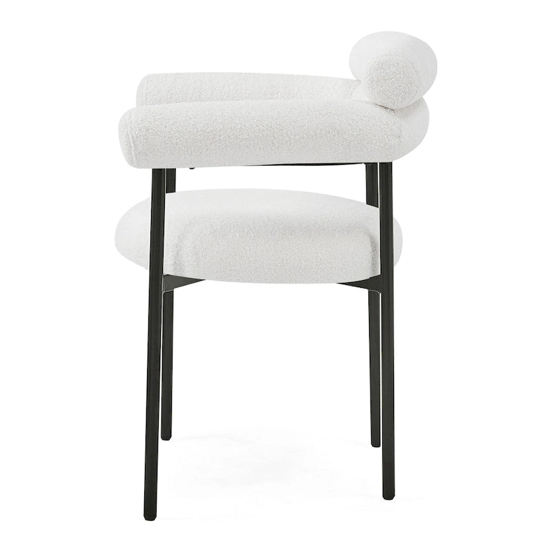 Chaises de salle à manger modernes en tissu avec accoudoirs et pieds en métal
