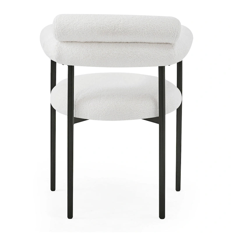 Chaises de salle à manger modernes en tissu avec accoudoirs et pieds en métal