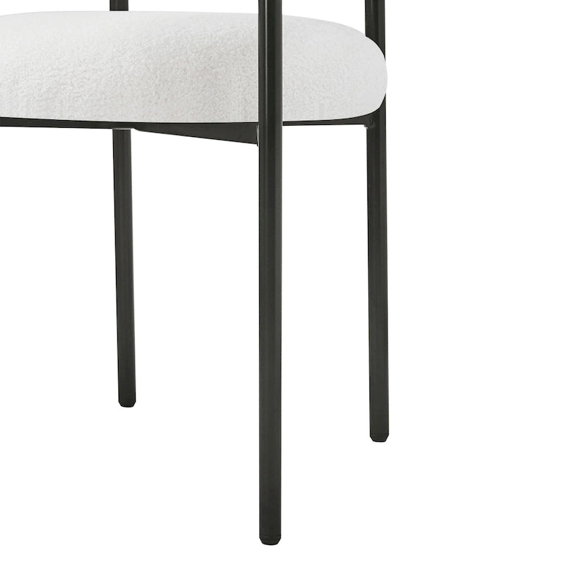 Chaises de salle à manger modernes en tissu avec accoudoirs et pieds en métal