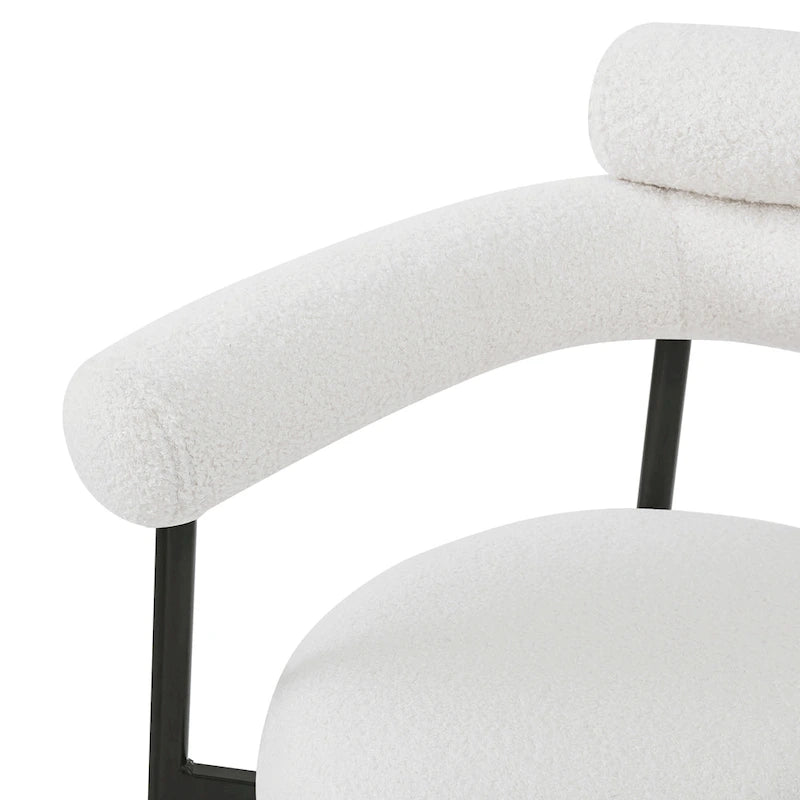 Chaises de salle à manger modernes en tissu avec accoudoirs et pieds en métal