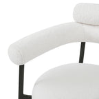 Chaises de salle à manger modernes en tissu avec accoudoirs et pieds en métal