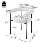 Chaises de salle à manger modernes en tissu avec accoudoirs et pieds en métal