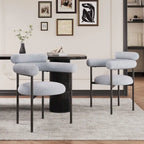 Chaises de salle à manger modernes en tissu avec accoudoirs et pieds en métal