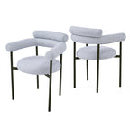 Chaises de salle à manger modernes en tissu avec accoudoirs et pieds en métal