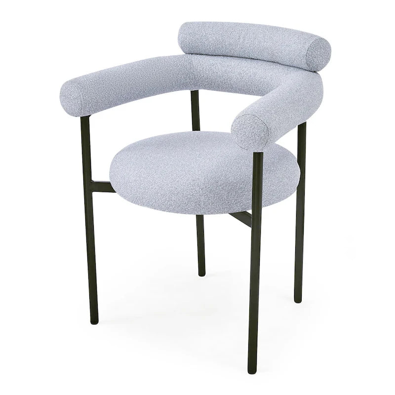 Chaises de salle à manger modernes en tissu avec accoudoirs et pieds en métal
