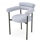 Chaises de salle à manger modernes en tissu avec accoudoirs et pieds en métal