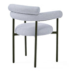 Chaises de salle à manger modernes en tissu avec accoudoirs et pieds en métal