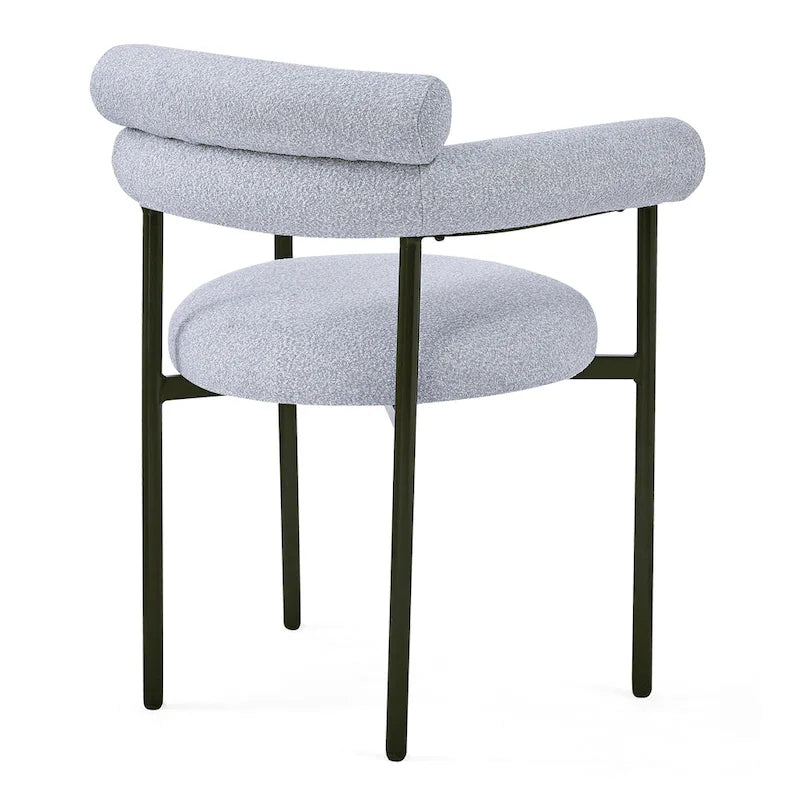 Chaises de salle à manger modernes en tissu avec accoudoirs et pieds en métal