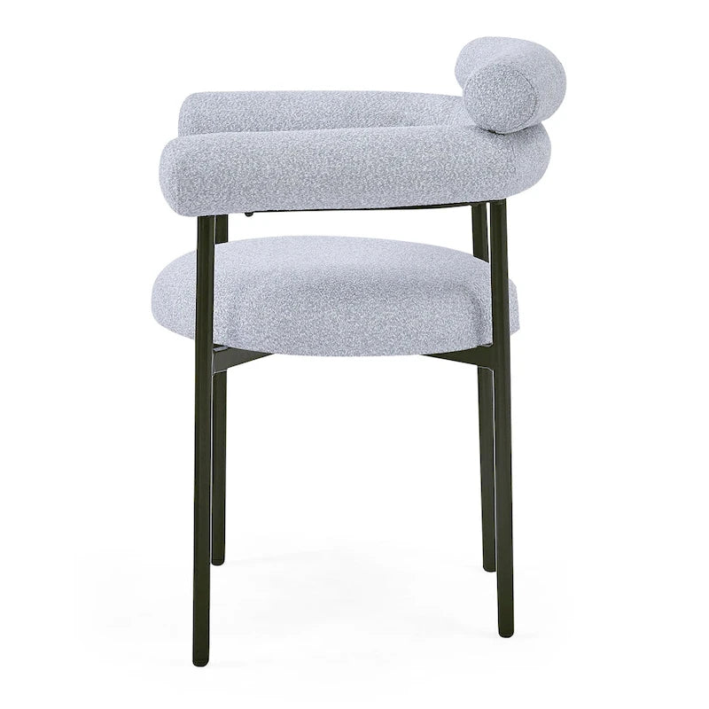 Chaises de salle à manger modernes en tissu avec accoudoirs et pieds en métal